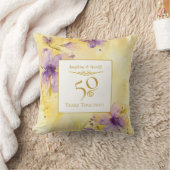 Violets Gold 50e bruiloft Jubileum Sierkussen (Deken)