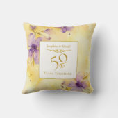 Violets Gold 50e bruiloft Jubileum Sierkussen (Achterkant)