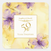 Violets Gold 50e bruiloft Jubileum Sticker (Voorkant)
