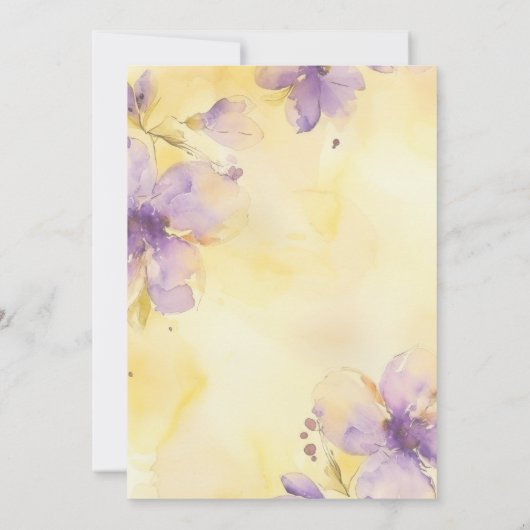 Violets Gold 50e bruiloft Jubileum uitnodiging (Achterkant)