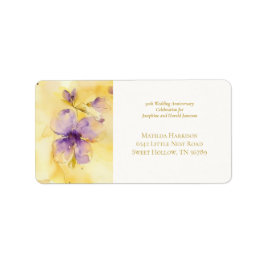 Violets Gold 50th Wedding Anniversary Etiket