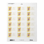 Violets Gold 50th Wedding Anniversary Etiket (Full Sheet)