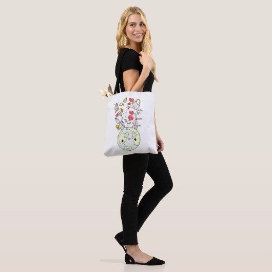 Violet's herbruikbare canvas tas (Op model)