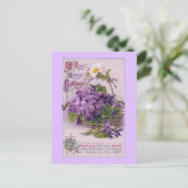 Violets in Basket Verjaardag Briefkaart (Staand voorkant)