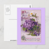 Violets in Basket Verjaardag Briefkaart (Voorkant / Achterkant)