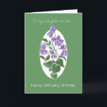 Violets, Kaart februari, schoondochter<br><div class="desc">Een  'Birthday'-Kaart voor een schoondochter met een  motief van Violets,  een van de 'Februari Birth Month Flowers',  van een waterverf schilderij van Judy Adamson. Een deel van het collectie "Sweet Violets" uit Posh & Painterly.</div>