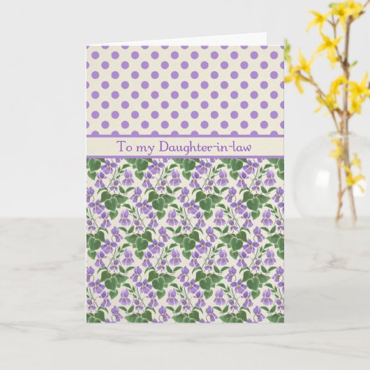 Violets, Kaart februari, schoondochter (Gele Bloem)