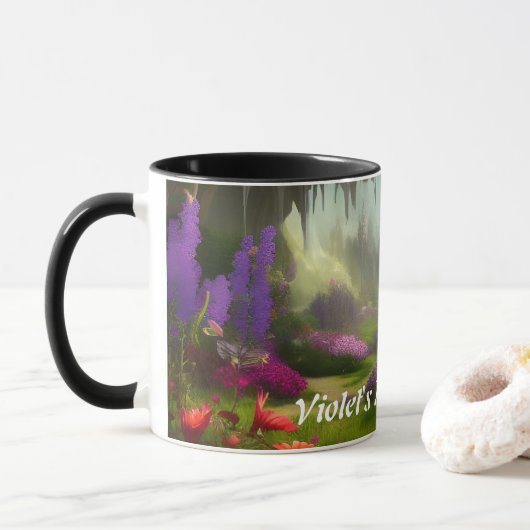 Violet's Morning Tea Gepersonaliseerd  Mok (Met donut)