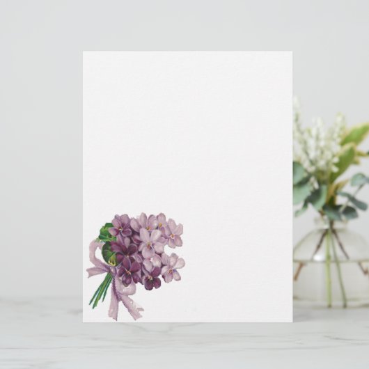  Violets Nosegay Bouquet Letterhead (Staand voorkant)