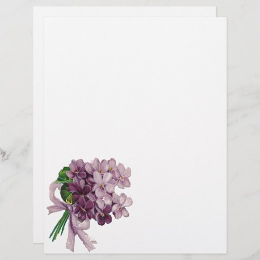  Violets Nosegay Bouquet Letterhead (Voorkant / Achterkant)