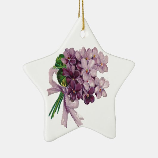 Violets Nosegay Bouquet Star Ornament (Rechts)