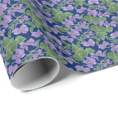  Violets op Navy Wrapping Papier aan te passen (Rol Hoek)
