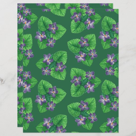 Violets op smaragdgroen (Voorkant / Achterkant)