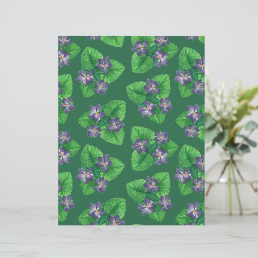 Violets op smaragdgroen (Staand voorkant)