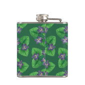 Violets op smaragdgroen heupfles (Achterkant)