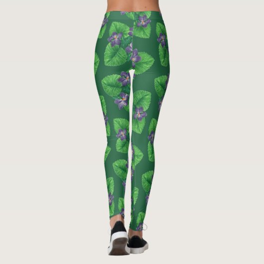 Violets op smaragdgroen leggings (Achterkant)