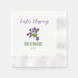 Violets Paaszegenjaar Papier Napkin Servet