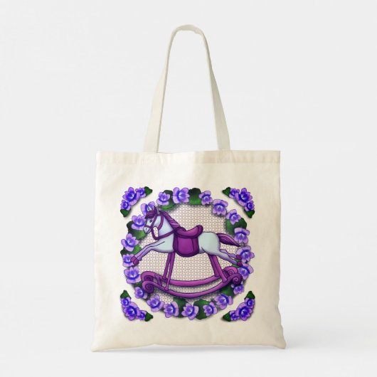 Violets Rocking Horse op maat Tote Bag (Achterkant)