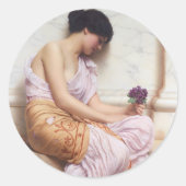 Violets, Sweet Violets John William Godward Ronde Sticker (Voorkant)