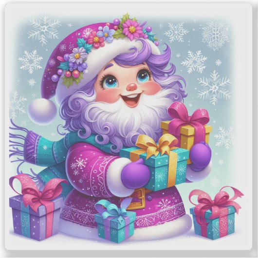 Violet's vreugdevolle kerstsfeer buiten sticker (Voorkant)