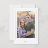 Violets Watercolor Minimal Elegant Wedding Photo Save The Date (Achterkant)