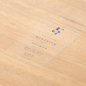 Violets Watercolor Minimalist Elegant Wedding Acryl Uitnodigingen (Laagn)