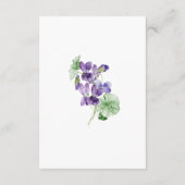 Violets Watercolor Minimalist Elegant Wedding Informatiekaartje (Achterkant)