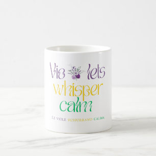 Violets Whisper Calm – Tweetalige Floral Art Print Koffiemok