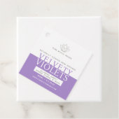 Violets witte paarse riet diffuser fles hang label (In situ)