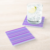 Violetstrepen Glazen Onderzetter (Schuin)