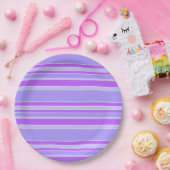 Violetstrepen Papieren Bordje (Feest)