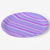 Violetstrepen Papieren Bordje (Gekanteld)