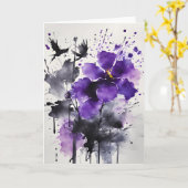 Violetta - Watercolor bloemen Kaart (Gele Bloem)