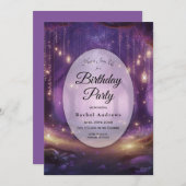 Violette bij Midnight Enchanted Forest verjaardags Kaart (Voorkant / Achterkant)