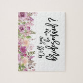 Violette Bloemen | Bruidsmeisje Voorstel Puzzel Legpuzzel (Verticaal)