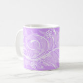 violette bloemen koffiemok (Voorkant links)