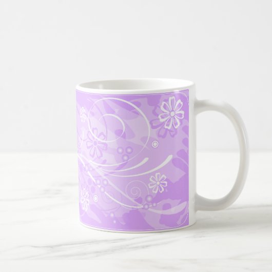 violette bloemen koffiemok (Rechts)