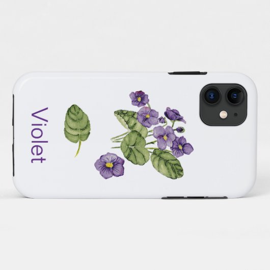 violette bloemen paarse botanische iPhone / iPad c Case-Mate iPhone Case (Achterkant (horizontaal))