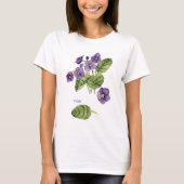violette bloemen paarse waterverf T-Shirt (Voorkant)