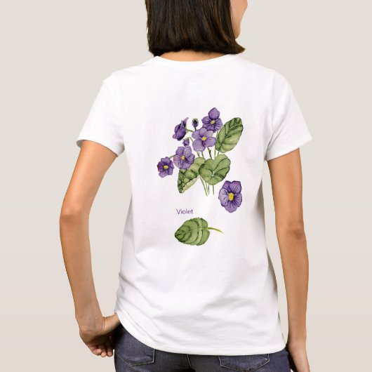 violette bloemen paarse waterverf T-Shirt (Achterkant)