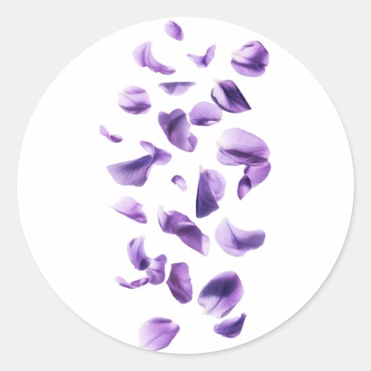 violette bloemen ronde sticker (Voorkant)