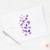 violette bloemen ronde sticker (Envelop)