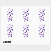 violette bloemen ronde sticker (Vel)