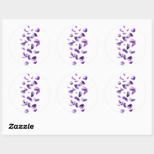 violette bloemen ronde sticker (Vel)