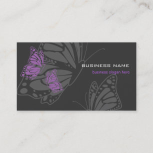 Violette & Donkere Elegante Modern van de vlinder Visitekaartje