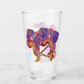 violette en amberkleurige orchidee glas (Achterkant)