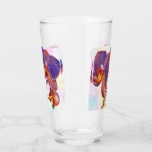 violette en amberkleurige orchidee glas (Links)