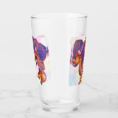 violette en amberkleurige orchidee glas (Rechts)