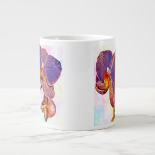 violette en amberkleurige orchidee grote koffiekop