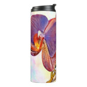 violette en amberkleurige orchidee thermosbeker (Gedraaid links)